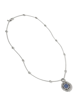  - JOHN HARDY - Moon Door Sterling Silver Blue Sapphire Pendant Necklace — Size 28-30