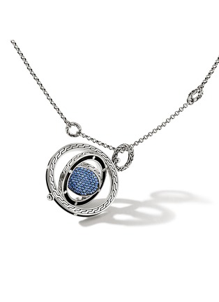  - JOHN HARDY - Moon Door Sterling Silver Blue Sapphire Pendant Necklace — Size 28-30