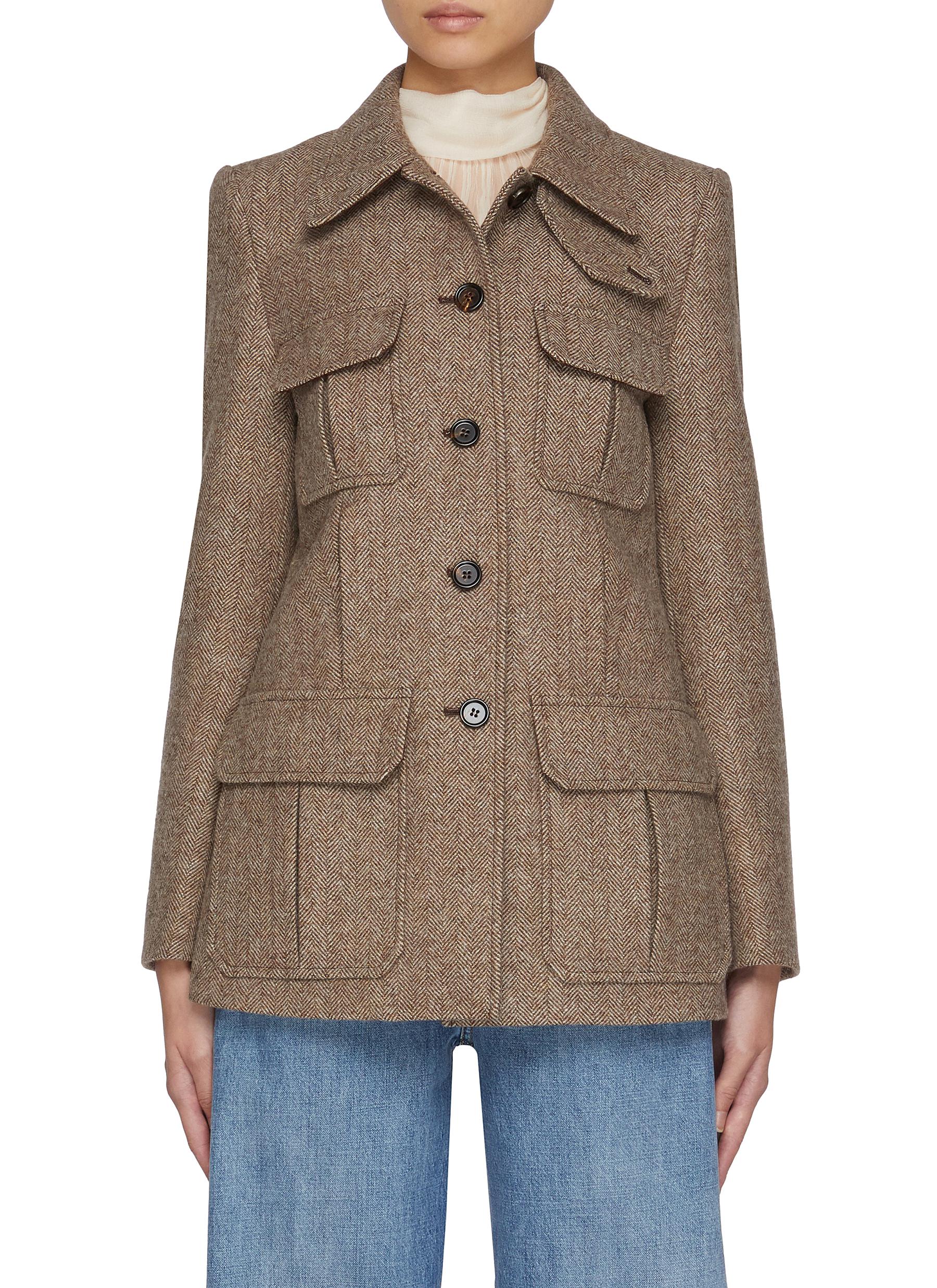 ジャケット・アウター foufou wool herringbone jacket \