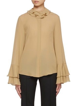 Main View - Click To Enlarge - CHLOÉ - Georgette Ruffle Sleeve Silk Blouse