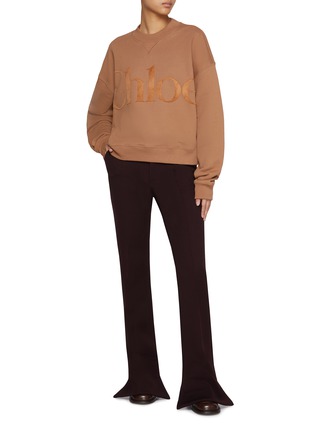 Figure View - Click To Enlarge - CHLOÉ - Fleece Logo Cotton Sweater