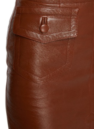  - CHLOÉ - Patch Pocket Glossy Leather Midi Skirt