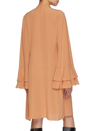 Back View - Click To Enlarge - CHLOÉ - Band Collar Silk Dress