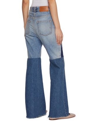 Back View - Click To Enlarge - CHLOÉ - Contrast Cotton Flared Leg Jeans