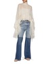 Figure View - Click To Enlarge - CHLOÉ - Contrast Cotton Flared Leg Jeans