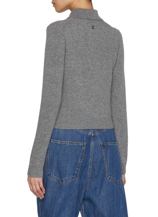 Back View - Click To Enlarge - CHLOÉ - Cropped Wool Cashmere Polo Shirt