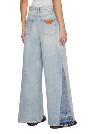 Back View - Click To Enlarge - CHLOÉ - Light Bleached Cotton Wide Leg Jeans