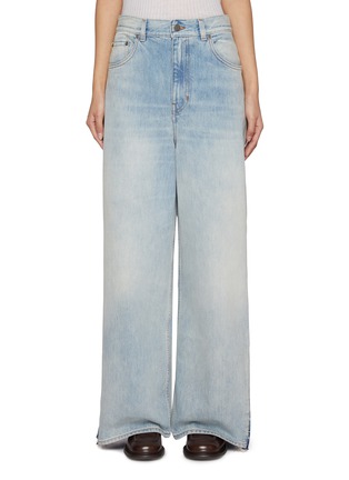 Main View - Click To Enlarge - CHLOÉ - Light Bleached Cotton Wide Leg Jeans