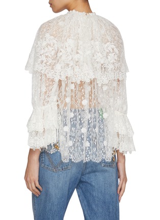 Back View - Click To Enlarge - CHLOÉ - Floral Lace Embroidery Blouse