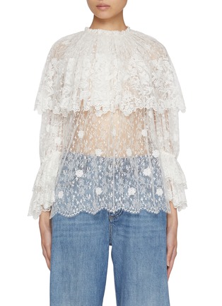 Main View - Click To Enlarge - CHLOÉ - Floral Lace Embroidery Blouse