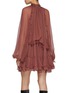 Back View - Click To Enlarge - CHLOÉ - Ruffle Silk Mousseline Mini Dress