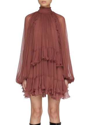 Main View - Click To Enlarge - CHLOÉ - Ruffle Silk Mousseline Mini Dress