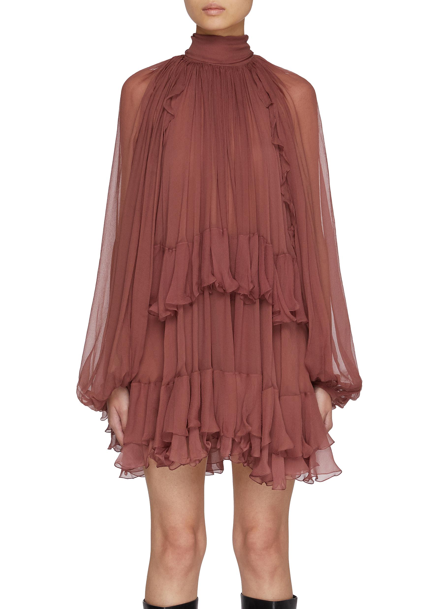 オールインワン・サロペット Chloe Viscose Blend Mini Dress Chloé lace-up Cotton Mini Dress | Brown | FARFETCH