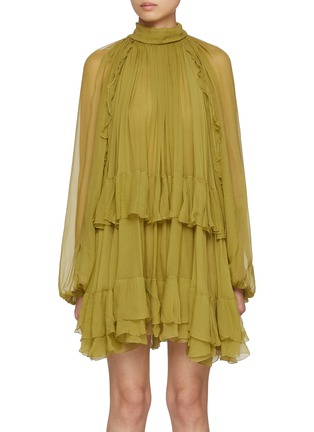 Main View - Click To Enlarge - CHLOÉ - Ruffle Silk Mousseline Mini Dress