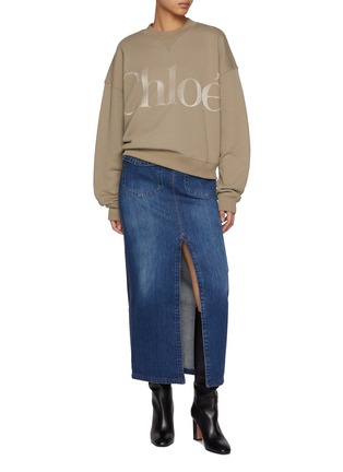 Figure View - Click To Enlarge - CHLOÉ - Flap Pocket Denim Skirt