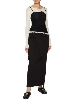 Figure View - Click To Enlarge - BASERANGE - Brig Wrap Cotton Maxi Skirt