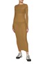 Figure View - Click To Enlarge - BASERANGE - Vein Long Sleeve Organic Cotton Dress