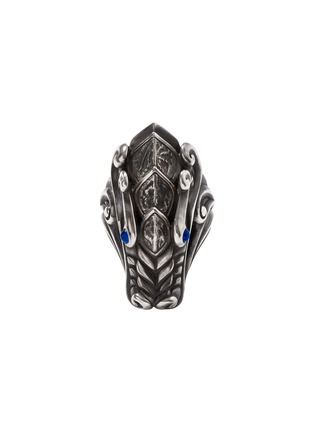 Main View - Click To Enlarge - JOHN HARDY - Legends Naga Sapphire Reticulated Silver Ring — Size 10
