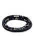 JOHN HARDY Classic Chain Sterling Silver Brown Leather Triple Wrap Bracelet — Size UL