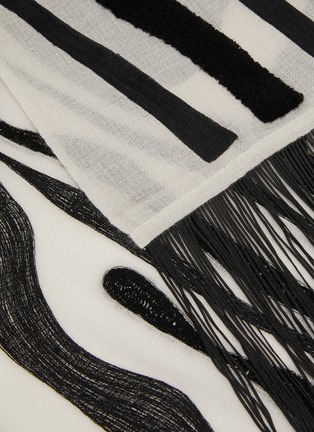 Detail View - Click To Enlarge - JANAVI - Equine Barcode Zebra Print Cashmere Scarf