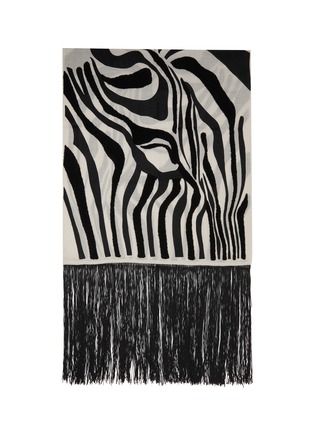 Main View - Click To Enlarge - JANAVI - Equine Barcode Zebra Print Cashmere Scarf