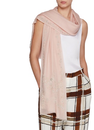 Figure View - Click To Enlarge - JANAVI - Pearl Butterfly Merino Wool Scarf