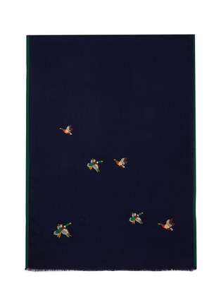 Main View - Click To Enlarge - JANAVI - Duck Embroidered Merino Wool Scarf