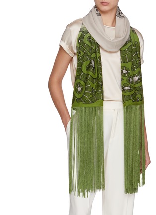 Figure View - Click To Enlarge - JANAVI - Amoeba Embroidered Cashmere Scarf