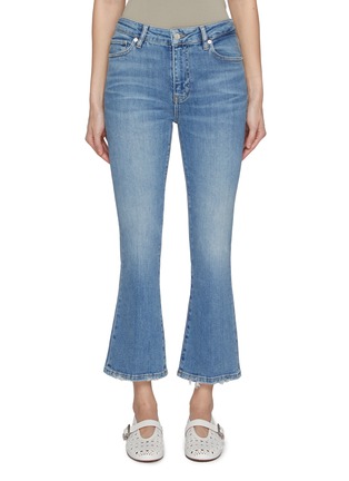 Main View - Click To Enlarge - FRAME - Le Crop Mini Boot Worn Fray Jeans