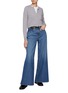 Figure View - Click To Enlarge - FRAME - Easy Wide Leg Medium Wash Jeans