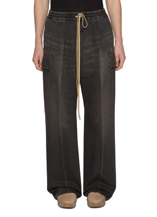 Main View - Click To Enlarge - FEAR OF GOD - Elasticated Waistband Denim Cargo Pants