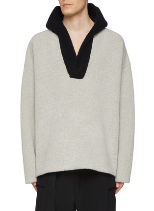 Main View - Click To Enlarge - FEAR OF GOD - Bouclé Polo Hoodie