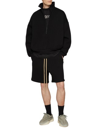 Figure View - Click To Enlarge - FEAR OF GOD - Drawstring Cotton Blend Fleece Shorts