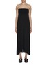 Front View - Click To Enlarge - ALAÏA - Strapless Pleated Front Slit Dress