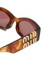 Detail View - Click To Enlarge - MIU MIU - Acetate Oval Sunglasses