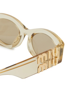 Detail View - Click To Enlarge - MIU MIU - Acetate Oval Sunglasses