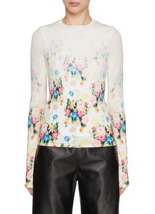 Main View - Click To Enlarge - LOEWE - Fading Floral Print Long Sleeve Top