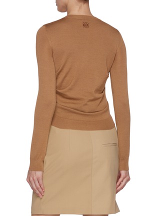 Back View - Click To Enlarge - LOEWE - Draped Cashmere Silk Cardigan