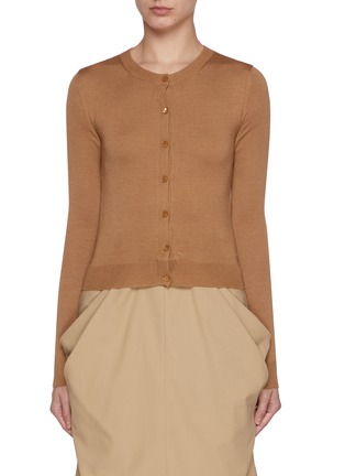 Main View - Click To Enlarge - LOEWE - Draped Cashmere Silk Cardigan