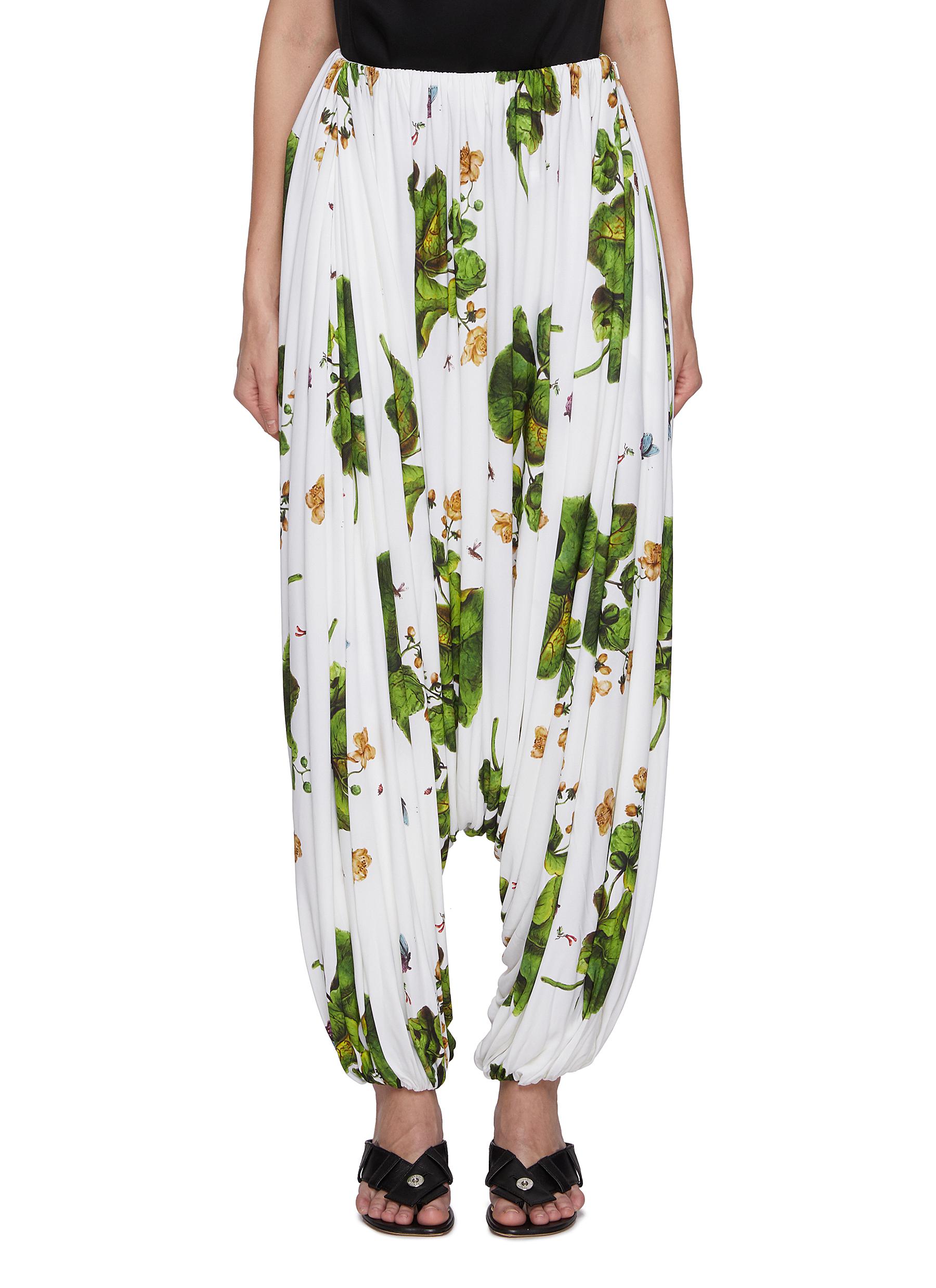 LOEWE | Draped Floral Trousers | Women | Lane Crawford