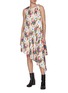 Figure View - Click To Enlarge - LOEWE - Asymmetric Floral Silk Dress