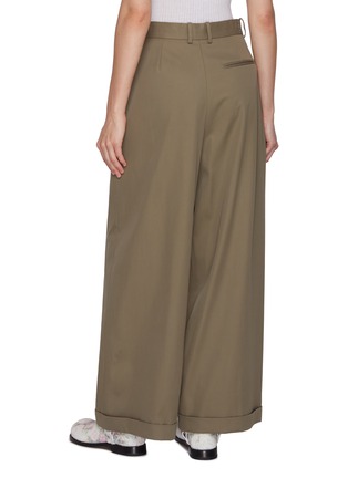 Back View - Click To Enlarge - LOEWE - Pleated Cotton Silk Trousers