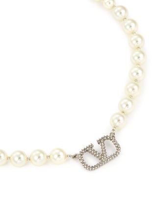 Detail View - Click To Enlarge - VALENTINO GARAVANI - VLogo Signature Swarvoski Pearl Crystal Necklace