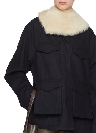 Figure View - Click To Enlarge - TOTEME - Lamb Shearling Tie Collar