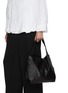 Front View - Click To Enlarge - DISCORD YOHJI YAMAMOTO - Small Leather Drum Dyed Leather Reversible Tote Bag