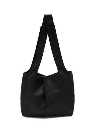 DISCORD YOHJI YAMAMOTO | Small Leather Drum Dyed Leather Reversible Tote Bag