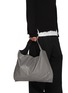 Front View - Click To Enlarge - DISCORD YOHJI YAMAMOTO - Large Leather Drum Dyed Leather Reversible Tote Bag