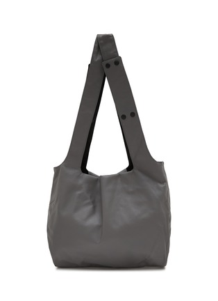 Main View - Click To Enlarge - DISCORD YOHJI YAMAMOTO - Small Leather Drum Dyed Leather Reversible Tote Bag