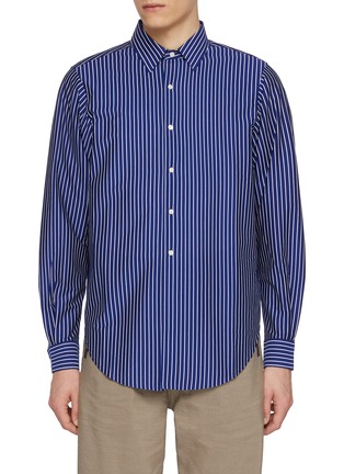 Main View - Click To Enlarge - J∞QUALITY - Goodpeople Goodstitching Goodproduct Striped Cotton Blend Shirt