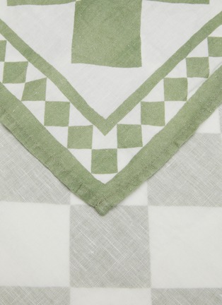 Detail View - Click To Enlarge - SUMMERILL & BISHOP - X Claridge's Linen Napkin — Green Check